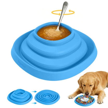 Yipetor Zen Disc: Sensory Calming Tool for Anxious Paws Lick Mat & Slow Feeder,Funnel-Center Foldable Silicone Lick Pad,Bpa Free, Easy to Clean & Dishwasher Safe, GDV Risk Reduction Puzzle Feeder for Semi-Moist Treats, for All Breeds Summervibes Petlovers