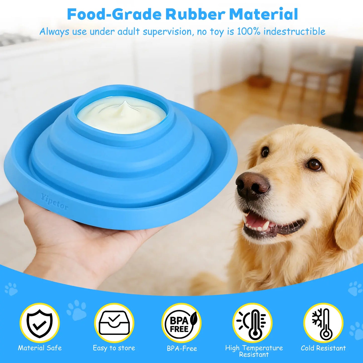 Yipetor Zen Disc: Sensory Calming Tool for Anxious Paws Lick Mat & Slow Feeder,Funnel-Center Foldable Silicone Lick Pad,Bpa Free, Easy to Clean & Dishwasher Safe, GDV Risk Reduction Puzzle Feeder for Semi-Moist Treats, for All Breeds Summervibes Petlovers