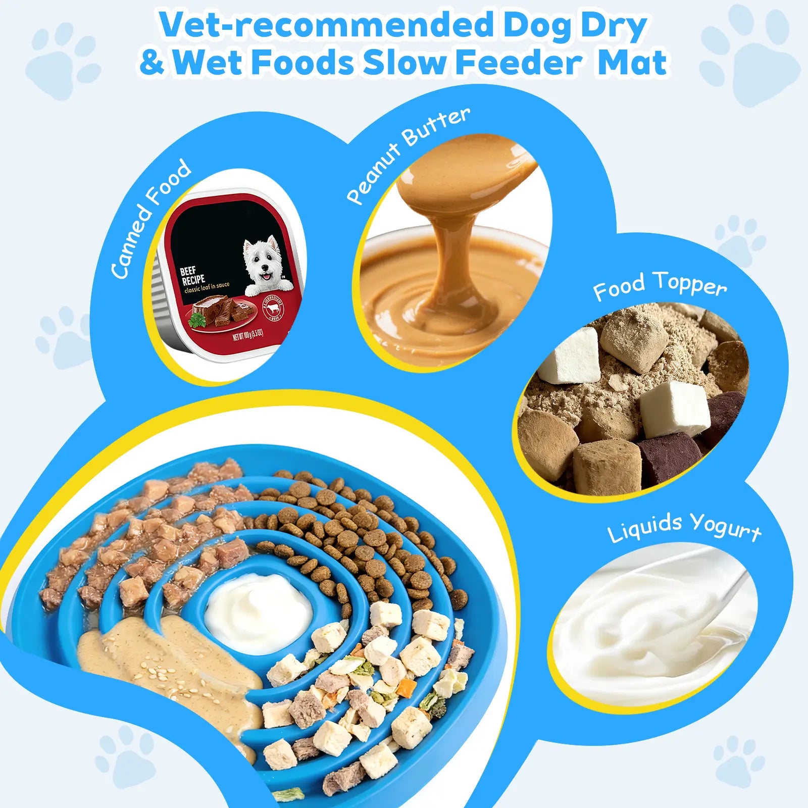 Yipetor Zen Disc: Sensory Calming Tool for Anxious Paws Lick Mat & Slow Feeder,Funnel-Center Foldable Silicone Lick Pad,Bpa Free, Easy to Clean & Dishwasher Safe, GDV Risk Reduction Puzzle Feeder for Semi-Moist Treats, for All Breeds Summervibes Petlovers